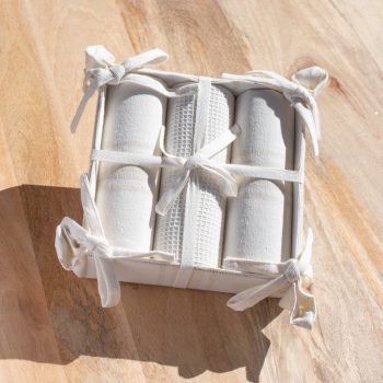 BEIGE STRIPE TOWEL GIFT SET