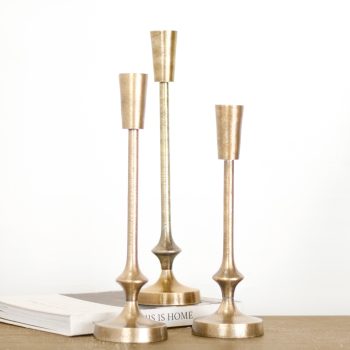 GOLD CANDLESTICKS - SET OF 3
