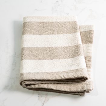 IVORY & SAGE STRIPE TEA TOWELS - SET OF 2