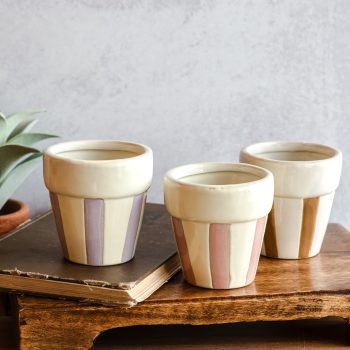 STRIPE MINI POTS - SET OF 3