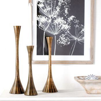 ALUMINUM CANDLE HOLDERS - SET OF 3