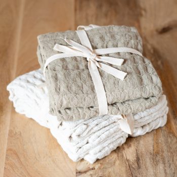 LARGE WEAVE WAFFLE TOWELS- SET OF 2