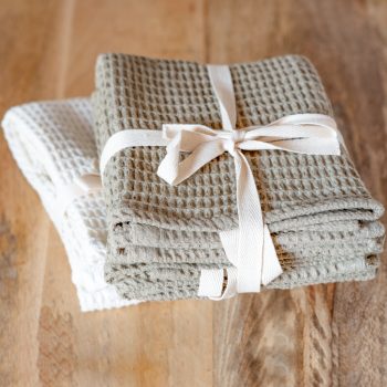 SMALL WEAVE WAFFLE TOWELS - SET OF 2