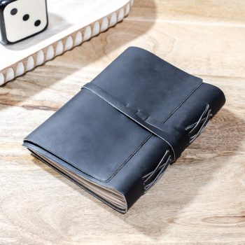 DISTRESSED BLACK LEATHER JOURNAL