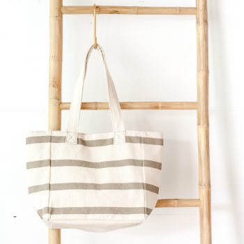 SMALL TAUPE STRIPE BAG