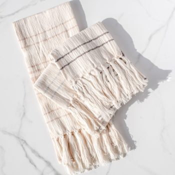 STRIPE FRINGE TOWELS - SET OF 3