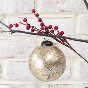 4" GOLD FOIL GLASS BALL ORNAMENT