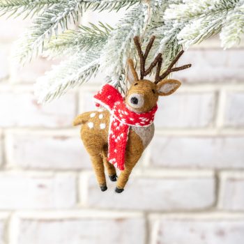 FUZZY DEER ORNAMENT