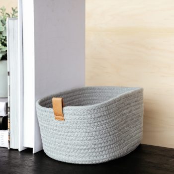 LARGE GREY COTTON BASKET
