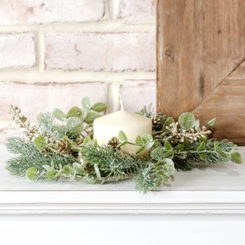 MIXED GREEN CANDLE RING