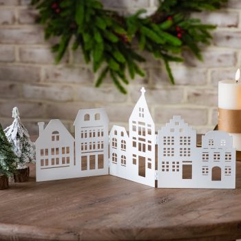 WHITE METAL HOUSE DISPLAY