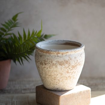 4.7" WHITE WASHED PLANTER