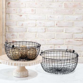 ROUND WIRE BASKETS - SET OF 2