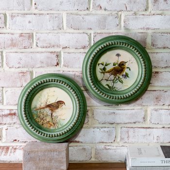 GREEN FRAMED BIRD PRINTS - SET OF 2