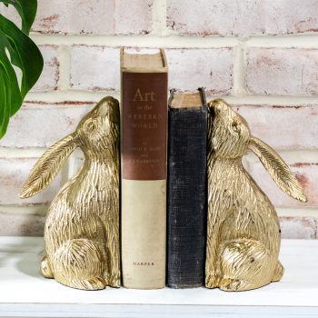 GOLD BUNNY BOOKENDS