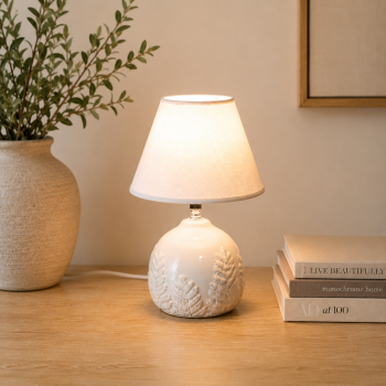 WHITE FERN PATTERN LAMP