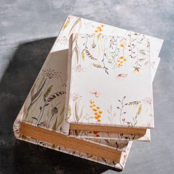 10.5"SPRING FLORAL STORAGE BOOKS - SET OF 2