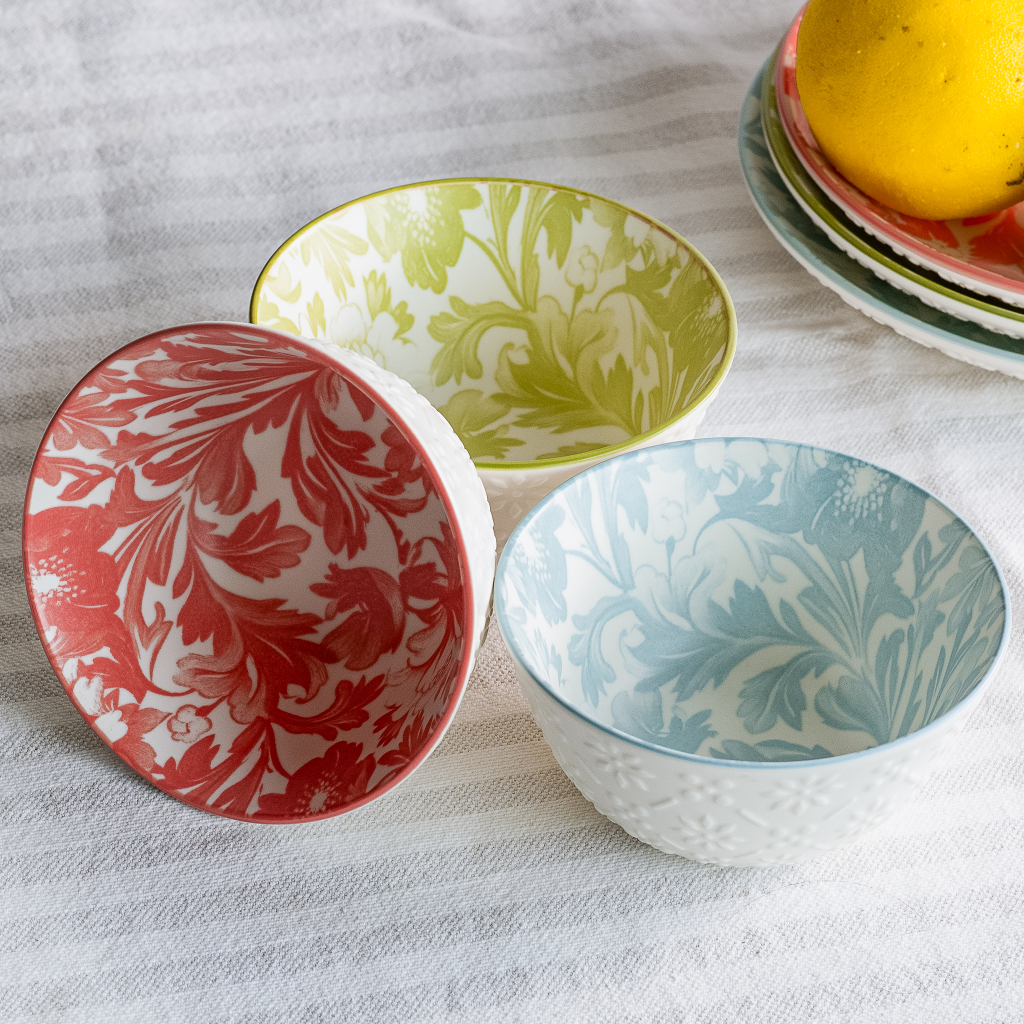FLORAL BOWLS - SET OF 3