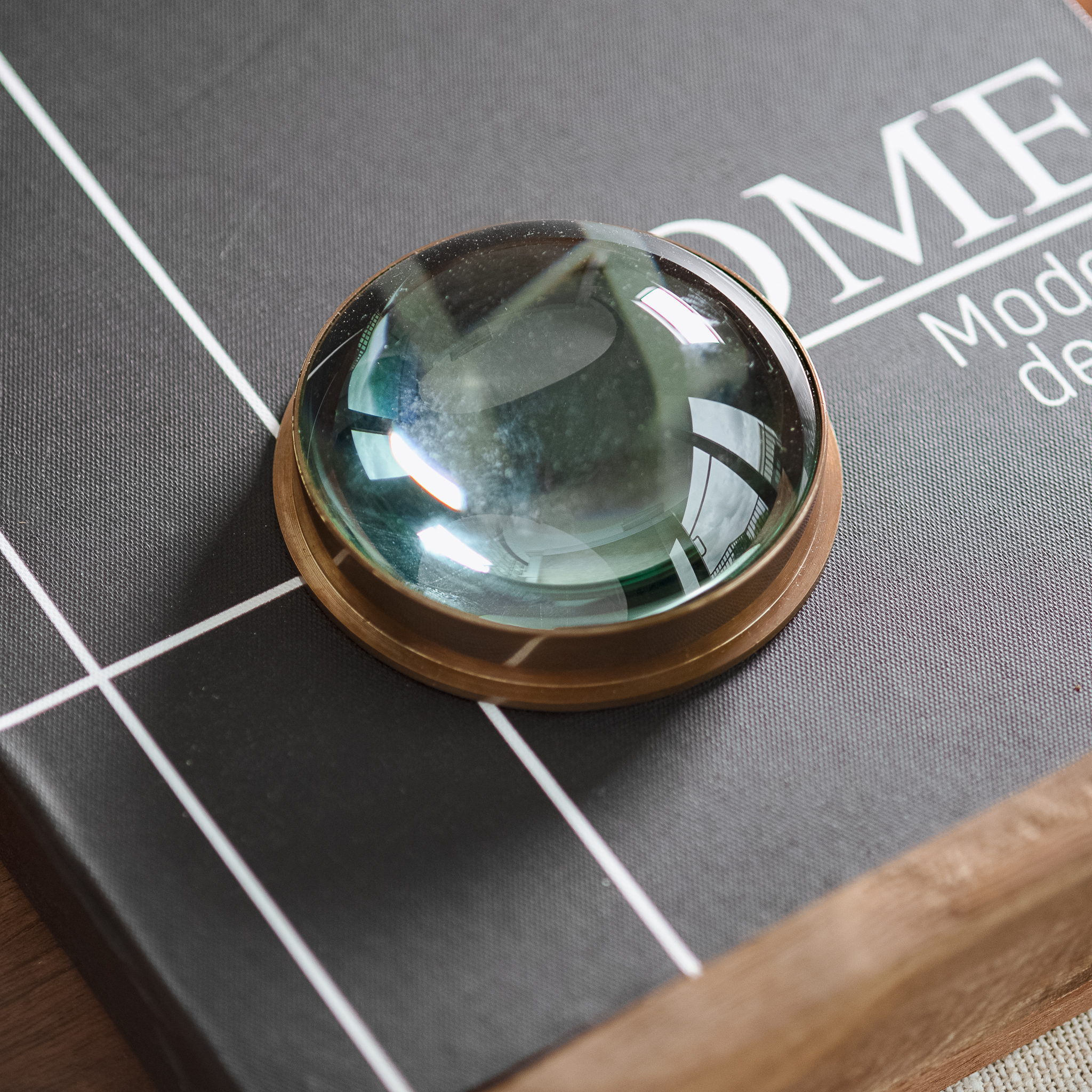 3.25" ROUND BRASS MAGNIFYING GLASS