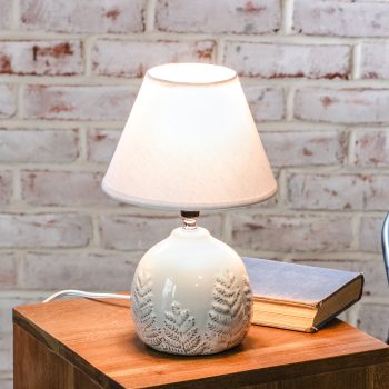 WHITE FERN PATTERN LAMP