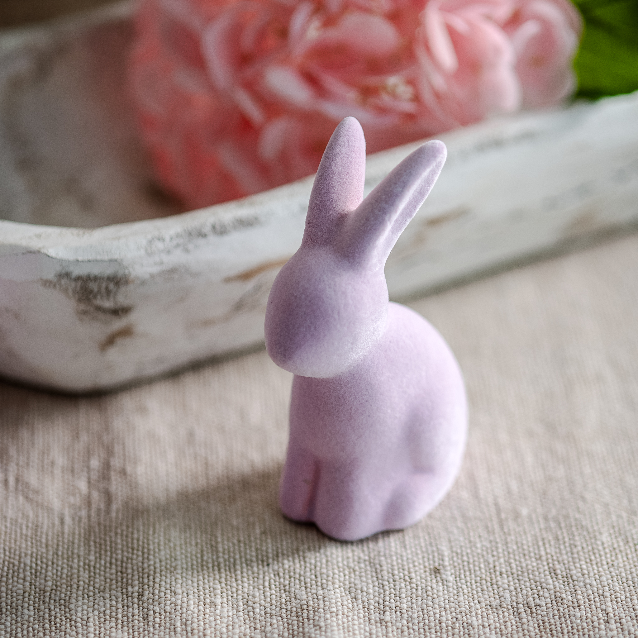 PINK FLOCKED BUNNY