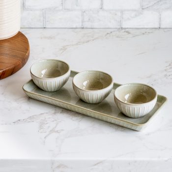 CERAMIC TRAY WITH BOWLS
