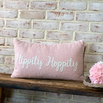 PINK HIPPITY HOPPITY PILLOW | 12" X 20"