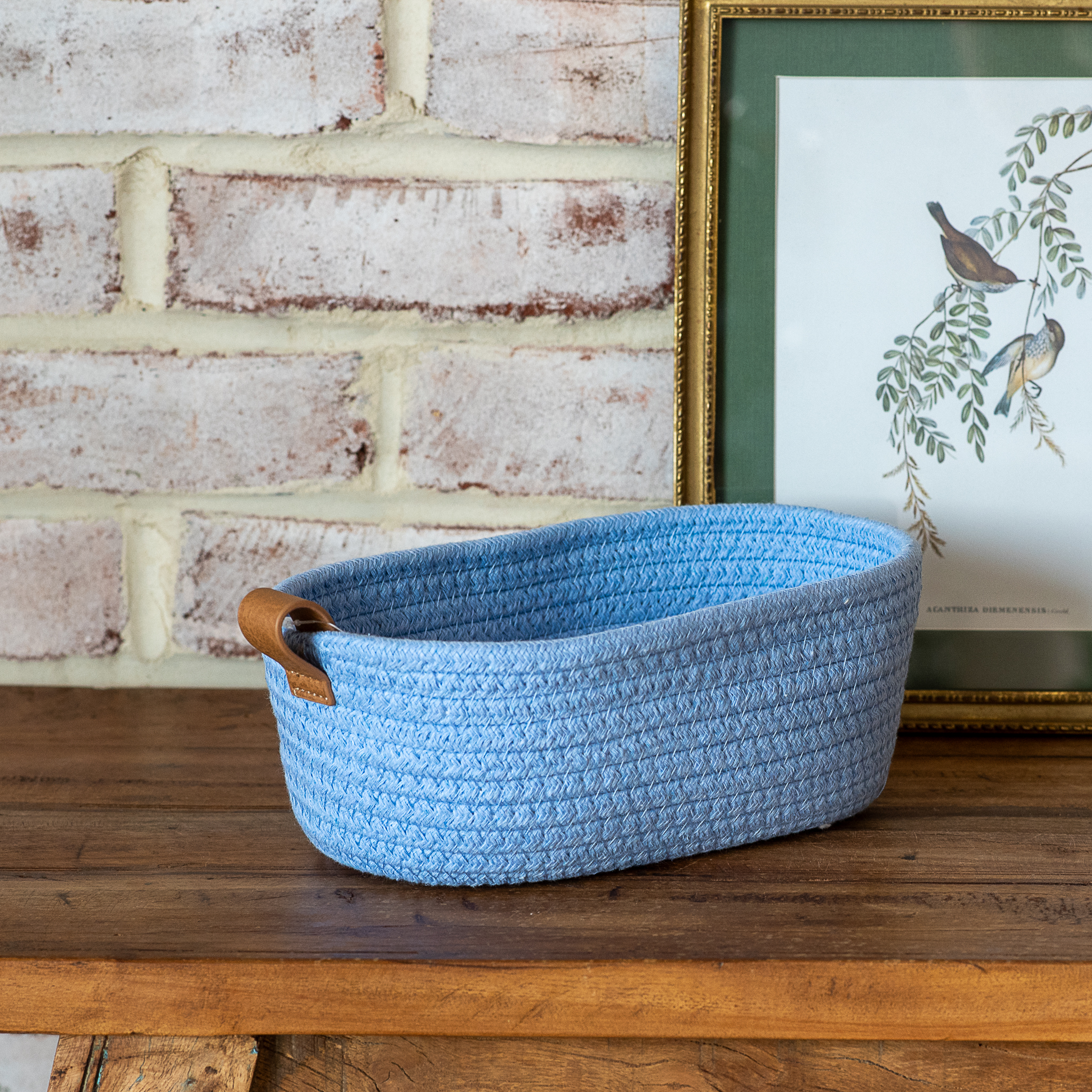 SMALL CLOUD BLUE COTTON BASKET