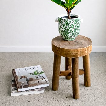 14" NATURAL WOOD STOOL