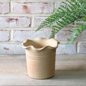 5.5" TERRA COTTA RUFFLE TOP PLANTER