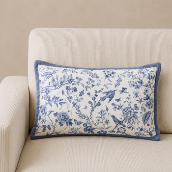 BLUE & WHITE FLORAL PILLOW