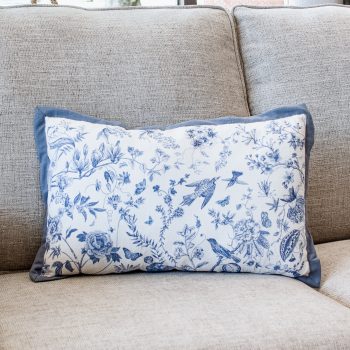 BLUE & WHITE FLORAL PILLOW