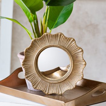 6.7" RD. DECO EDGE GOLD MIRROR