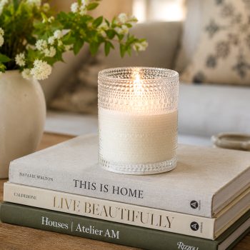 5" LED BEADED GLASS CANDLE