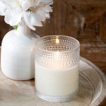 5" LED BEADED GLASS CANDLE