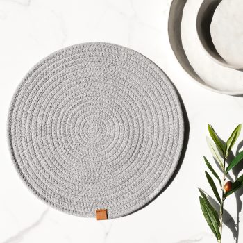 13" GREY ROUND PLACEMAT