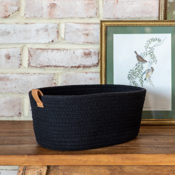 LARGE BLACK COTTON BASKET