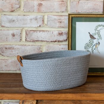 LARGE GREY COTTON BASKET