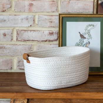 LARGE WHITE COTTON BASKET