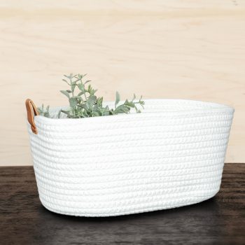 LARGE WHITE COTTON BASKET
