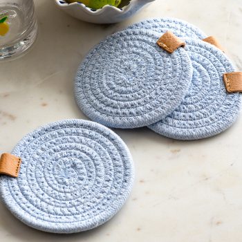 ROUND CLOUD BLUE COASTERS - SET OF 4