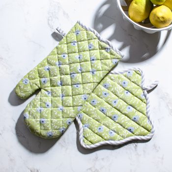 LIME POPPY KITCHEN LINENS - SET OF 2
