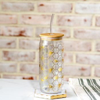 BEE GLASS DRINK CUP