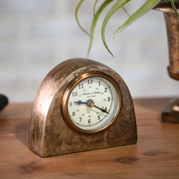 4" ANT. BRASS TABLE CLOCK