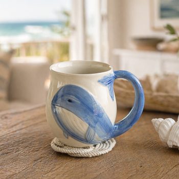 BLUE & WHITE WHALE MUG