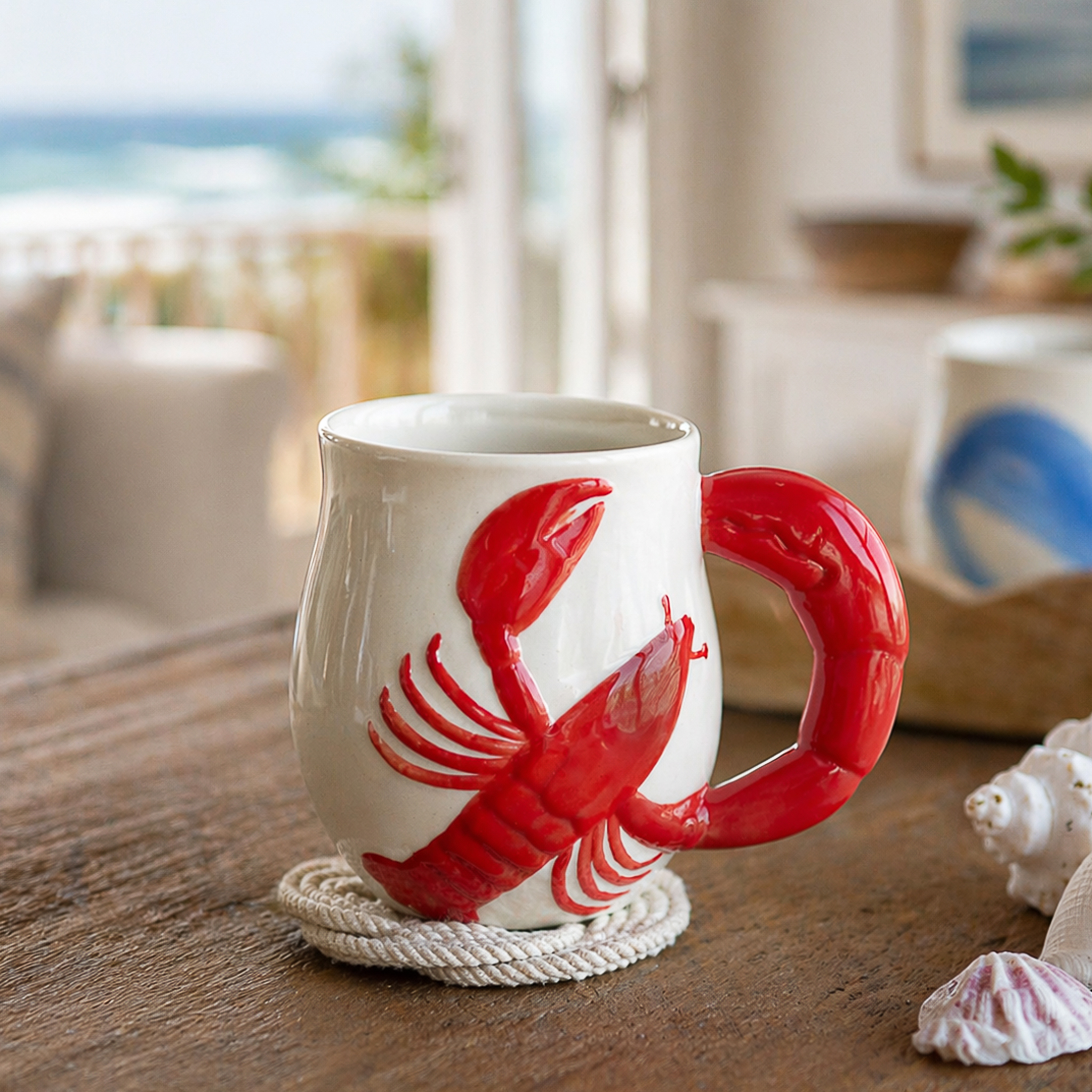 RED & WHITE LOBSTER MUG