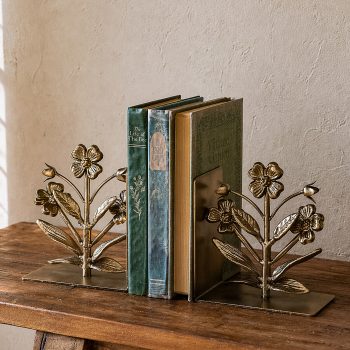 GOLD FLOWER BOOK ENDS