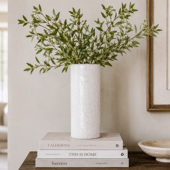 WHITE CHECK VASE