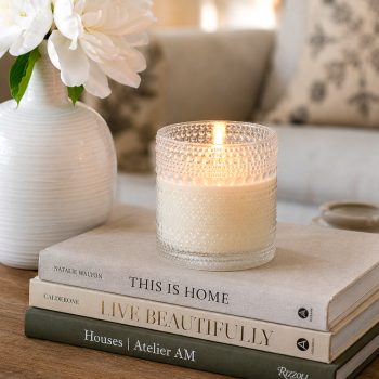 4" LED BEADED GLASS CANDLE