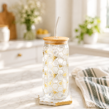 BEE GLASS DRINK CUP
